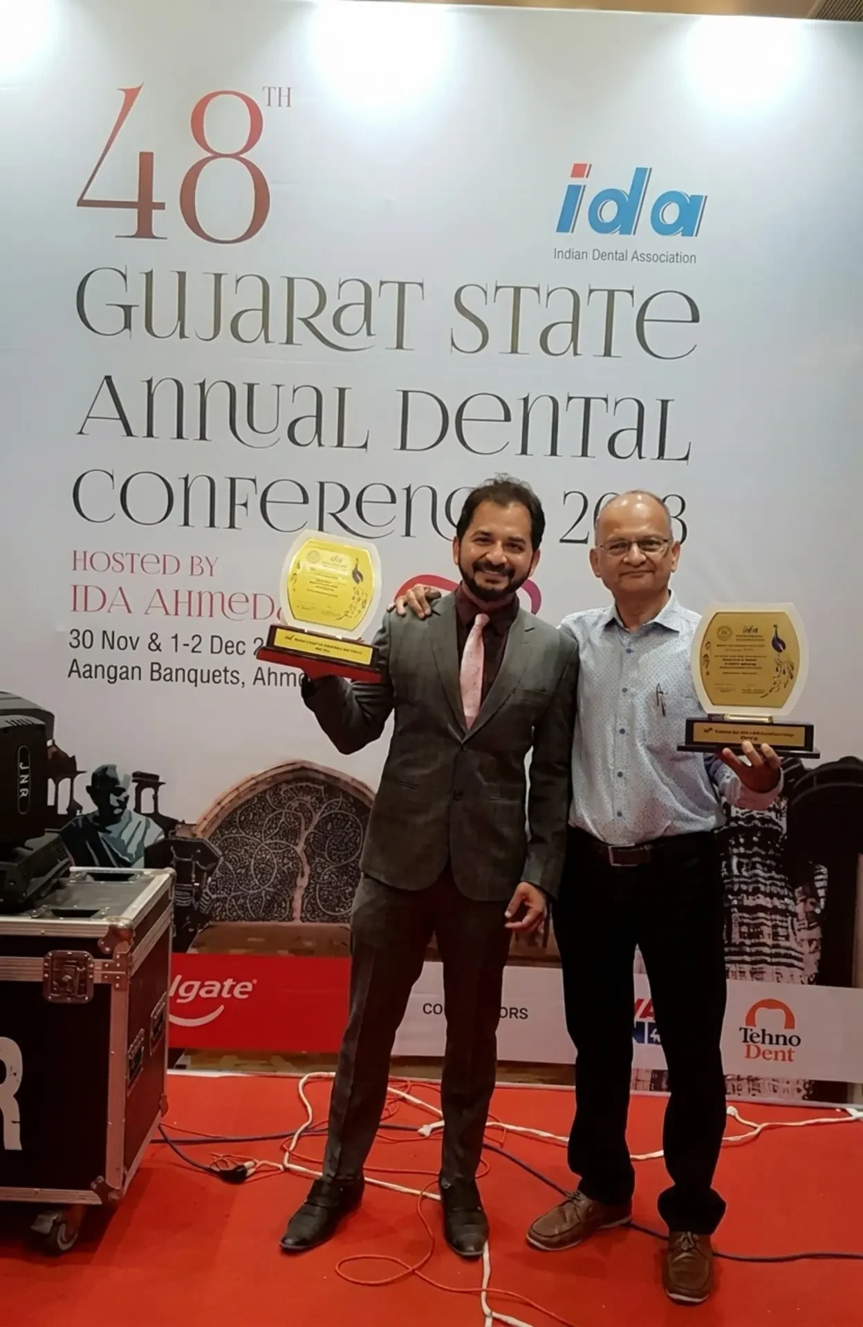 Dr. Kevin Gandhi and Dr. Rajendra T. Gandhi at the 48th Gujarat State Annual Dental Conference