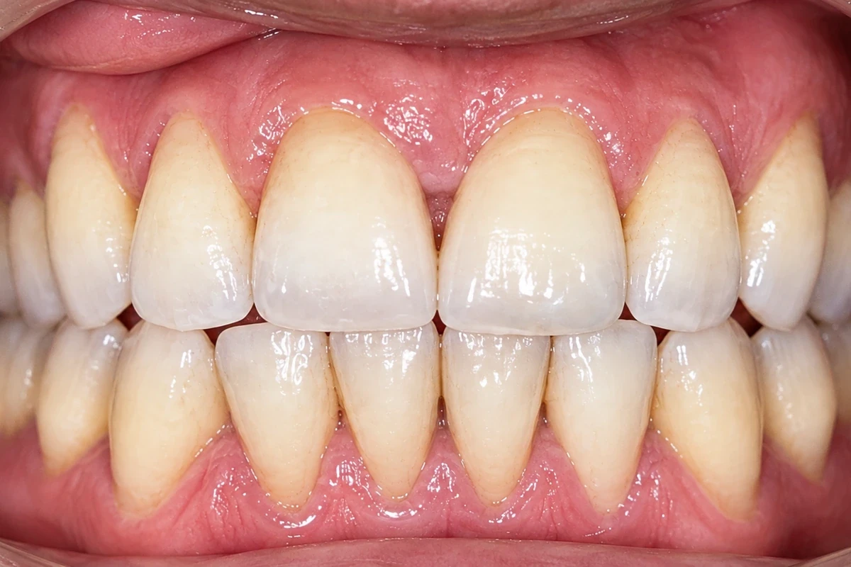 Front-tooth gap after treatment